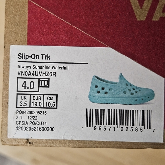 Vans slip on Crocs  teal blue size 4 toddler - Picture 10 of 10